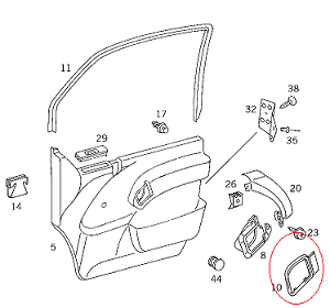 Vito W638 Kapı İç Açma Kolu Çerçevesi SOL/İç Mandal Çerçevesi