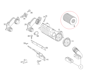 Mercedes Vaneo W414/W168 668 Motor Hava Flitresi
