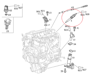 Sprinter W901/W904/W906/Vito W638/W639/W202/W203/W210  611/642/646 Cdı Kızdırma Bujisi/Isıtma Bujisi