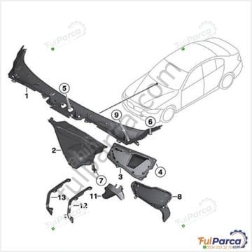 Bmw F30 Ön Cam Alt Izgarası/Ön Cam Bakaliti/Alt Izgara