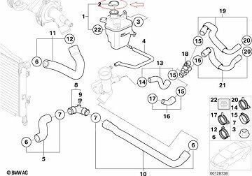 Mini Cooper R50 Radyatör Yedek Su Depo Kapağı/One 1.6i Genleşme Tankı Kapağı