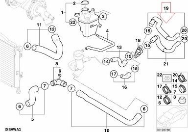 Mini Cooper I R50/R52/R53 Radyatör Soğutm Suyu Hortumu