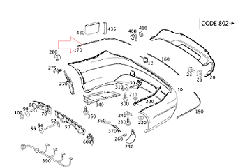 Mercedes C Seri W204 Arka Tampon Nikelajı Sağ