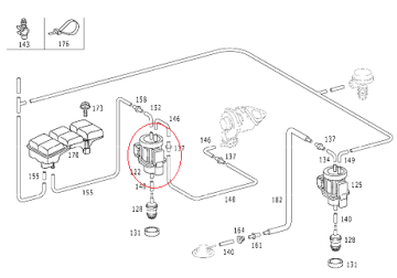 Mercedes W203/W210/W220 Sprinter/Vito W638/Vito W639 611/612/668 Motor Turbo Basınç Valfi/Basınç Ventil/Basınç Sensörü/Konvektör/Basınç Müşürü/Selonoit Ventili