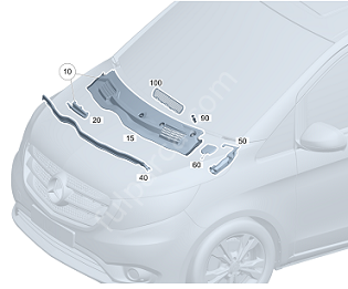 Vito W447 ön Cam Kaplaması/Ön Cam Bakaliti/Ön Cam Silecek Alt Izgarası/Kaplama/Izgara