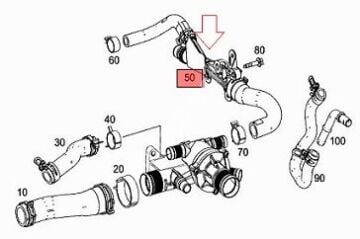 Vito W447/W205 622 Reno Motor Soğutma Suyu Borusu/Su Hortumu