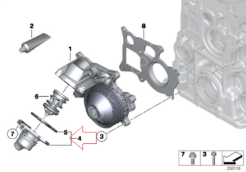 Bmw F10/F20/F30/F32/F33-N47N-N47NS1 3.20d Termostat Kapağı/Termostat Gövdesi/Termostat Yuvası