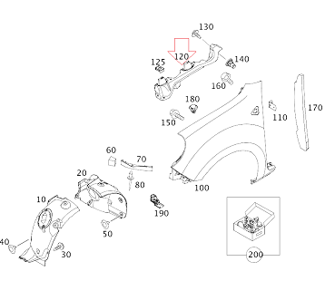 Citan W415 Ön Çamurluk Tutucu/Çamurluk Braketi/Bakalit Sol
