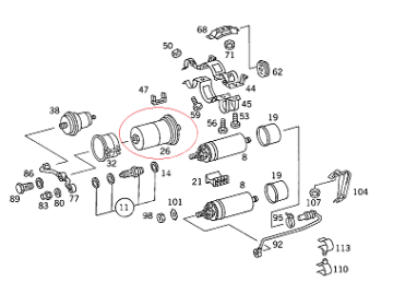 Mercedes W124/W201 102 Motor Benzin Flitresi Küçük Tip
