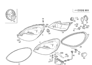 Mercedes W168/A168 Ön Far Lambası SOL