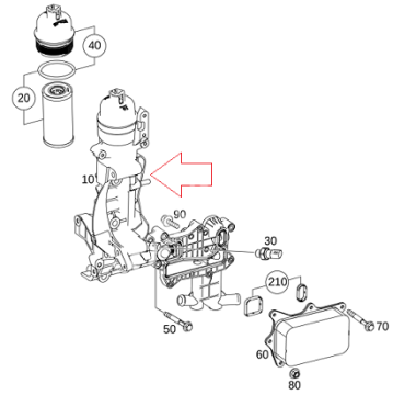 Vito W447/W205 626 Motor Yağ Soğutucu Kütüğü/Yağ Flitre Gövdesi