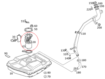 Mercedes A168/W168/W140 166 Motor Benzin Pompası/Yakıt Pompası Şamandırası