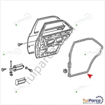 Mercedes W201 190 Arka Kapı Fitili SOL/Kapı Lastiği/Kapı Fitili
