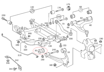 Mercedes W163 ML163 Jeep Arka Salıncak Burcu/Alt Dış SOL