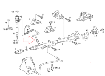 Sprinter W202/W203/W210/W211/W901/W904/W638/W639 611/612 Motor Enjektör Yakıt Borusu/Mazot Hortumu/Mazot Hortumu