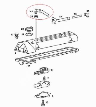 Mercedes W124/W201/W202 601/602/603 Motor Pipo Hortum/Hava Hortumu
