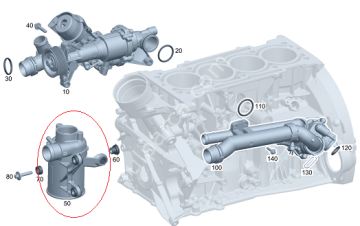 Mercedes W205/W212/W205/W213/W207 SLK 172 GLC 253 274 Motor Devirdaim/Su Pompası Elektrikli/Water Pump