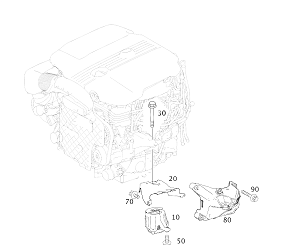 Mercedes W205 626 Motor Motor Kulağı/Motor Takozu SOL