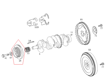 Vito W639/Viano/Sprinter/Mercedes W202/W203/W210/W211 611/646 Motor Krank Kasnağı/Sönümleyici