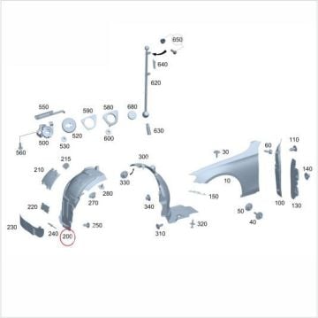 Mercedes E Seri W213 Çamurluk Davlumbazı/Önün Önü SOL