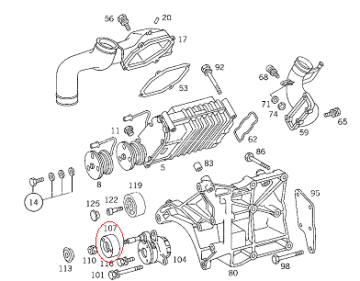 Mercedes W210 104/111 Motor Kompresör Gergi Rulmanı/Gergi Bilyası