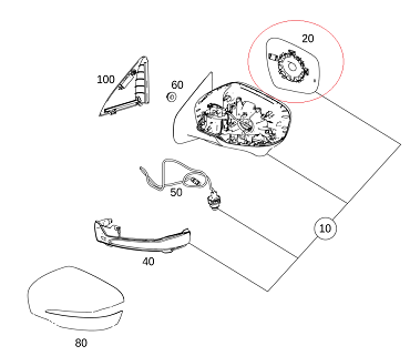 Mercedes X470 Kamyonet Ayna Camı SAĞ
