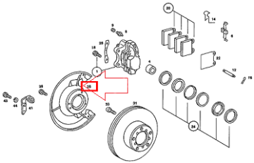 Mercedes W116 Ön Teker Balata Toz Sacı/Balata Sacı/Porya Sacı