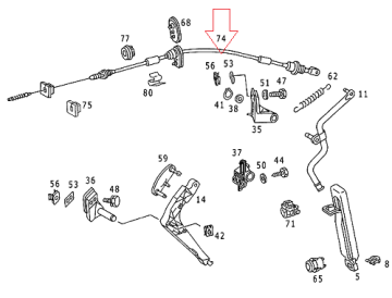 Mercedes W124-W201 190/W202 C200 601/602 Motor Dizel Gaz Teli, Gaz Halatı-Gaz Kelebek Kablosu