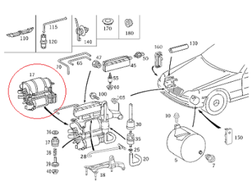 Mercedes W211/W220 Arka Hava Kopmresörü/Amortisör Süspansiyon Kompresörü