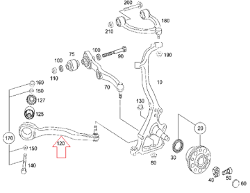 Mercedes W221 Alt Salıncak Ön SAĞ