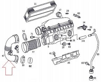 Mercedes ML W163 270Cdı Turbo Hortumu