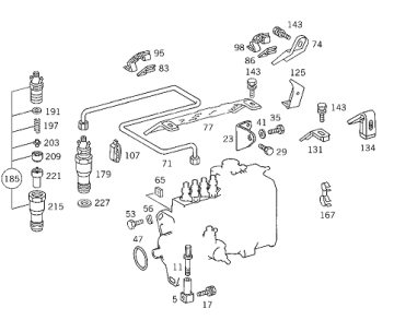 Sprinter/Vito W638 601 Motor Enjektör Borusu 4.Nolu