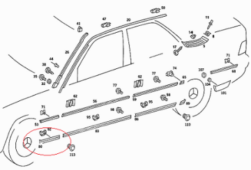 Mercedes W201 190D Ön Çamurluk Çıtası Alt Sol