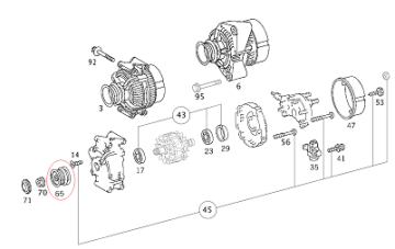 Sprinter/Vito W638/W202/W210 611 Motor Alternatör Kasnağı/Şarz Dinamo Kasnağı