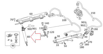Mercedes W221 270/274/276	Motor Enjektör Benzinli
