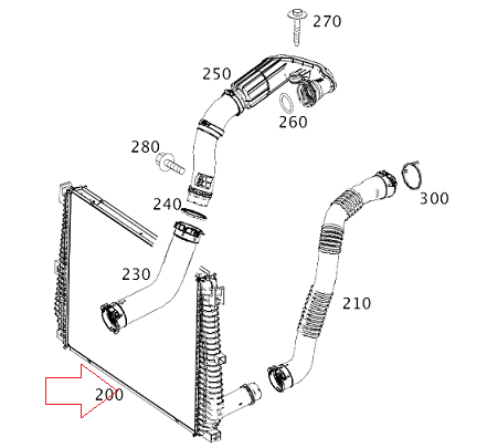 Mercedes C Seri W205 C200 626 Motor Turbo Soğutucu/Turbo Hava Soğutma
