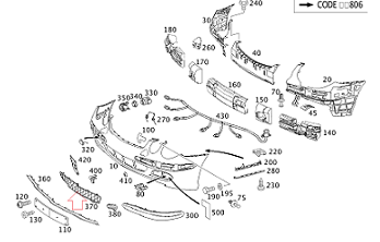 Mercedes E Glass W211 Ön Tampon Orta Izgarası/Ön Orta Izgara