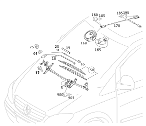 Vito W639/Viano Ön Silecek/Mekanızması Motorlu