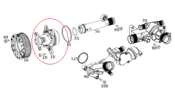 Mercedes C Glass W204/W205/Vito W447 626/622 Motor Devirdaim/Su Pompası