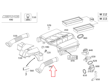 Mercedes W209 Clk 320 112 Motor Hava Hortumu  Üst