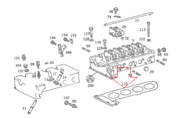 Mercedes W124/W201 200 E 102 Motor Silindir Kapak Contası