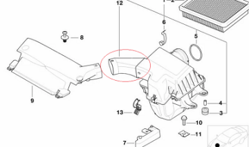 Bmw E46.M52 Motor Hava Filitre Borusu/Hava Hortumu