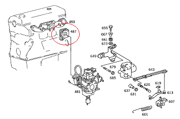 Mercedes W123/W115/W124/W201 102 Motor Karbüratör Takozu/Karbüratör Lastiği/Kösele