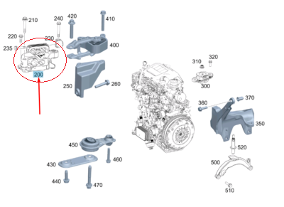 Vito W447 (622 Reno Motor)Motor Takozu-Motor Kulağı SAĞ ÖN