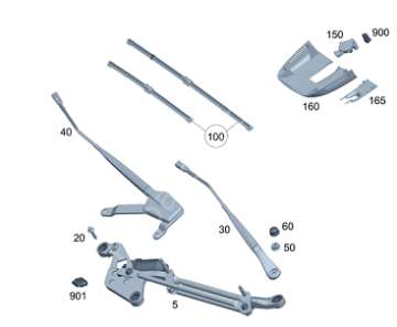 Vito W447 Ön Cam Silecek Mekanızması/Silecek Alt Kolları