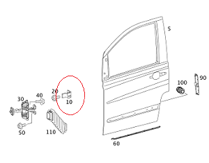 Vito W639 Kapı Menteşesi Ön SOL