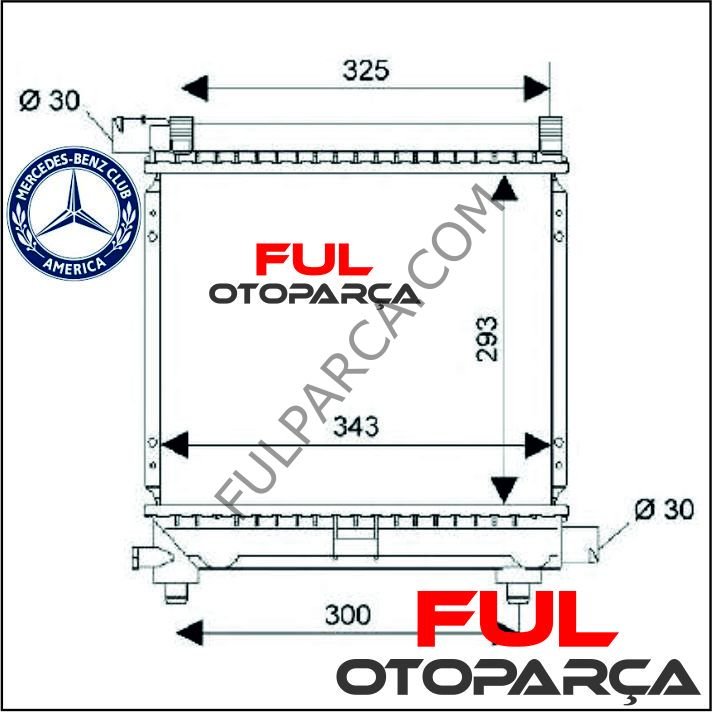 Mercedes W124 190, 200E.Su Radyatörü.292*349
