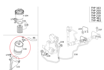 Mercedes ML163/W163 611/612 Motor Yakıt Flitresi/Mazot Flitresi