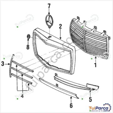 Mercedes W123/W115/W116/W126 Ön Panjur Nikelaj Takımı/Panjur Petek Nikelajı Takım