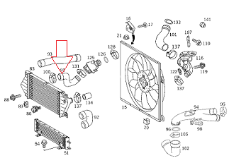 Mercedes ML163/W163 270CDI 612 Motor Turbo Hortumu